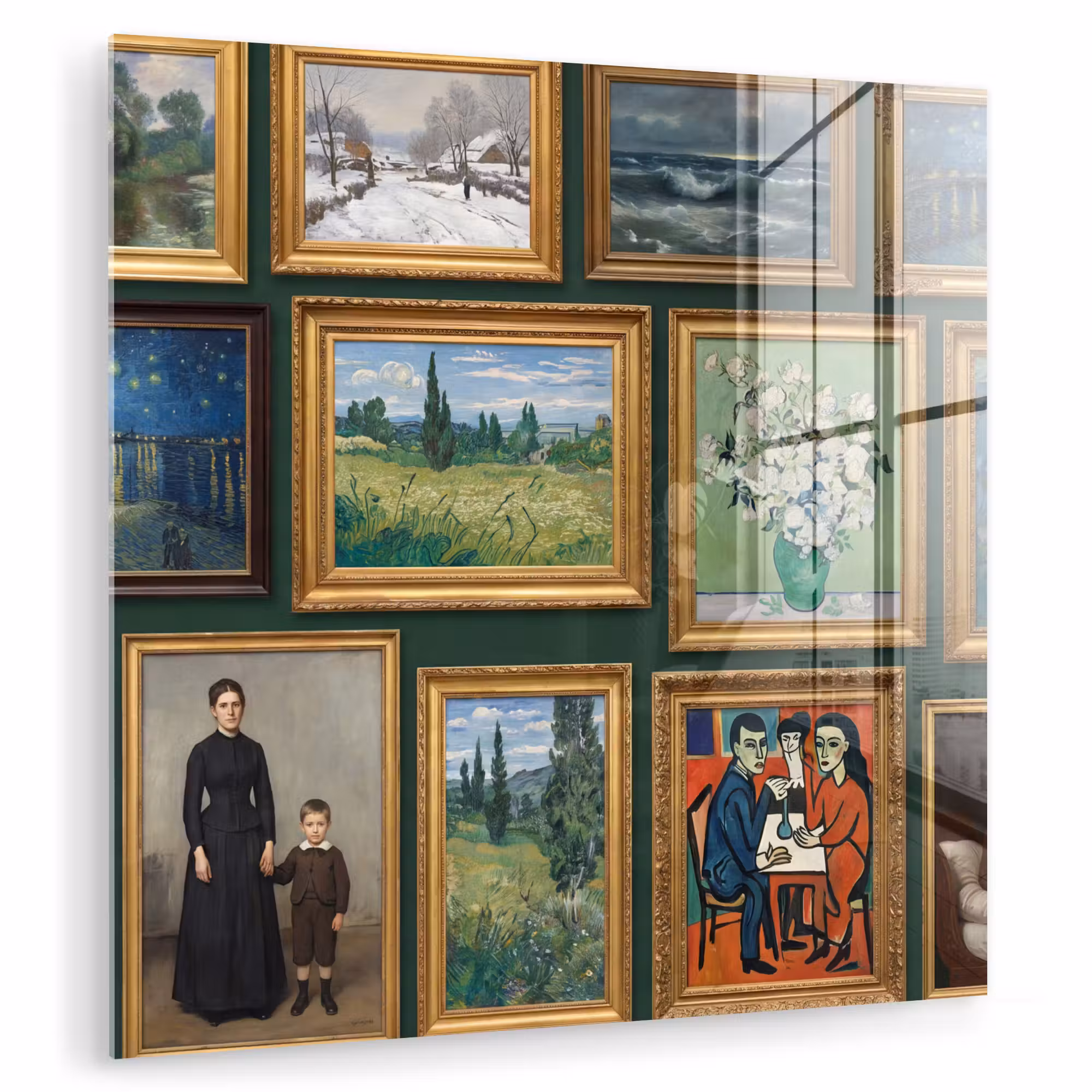 Glas schilderij - Kunst - Schilderijen - Collectie - Klassiek - Groen