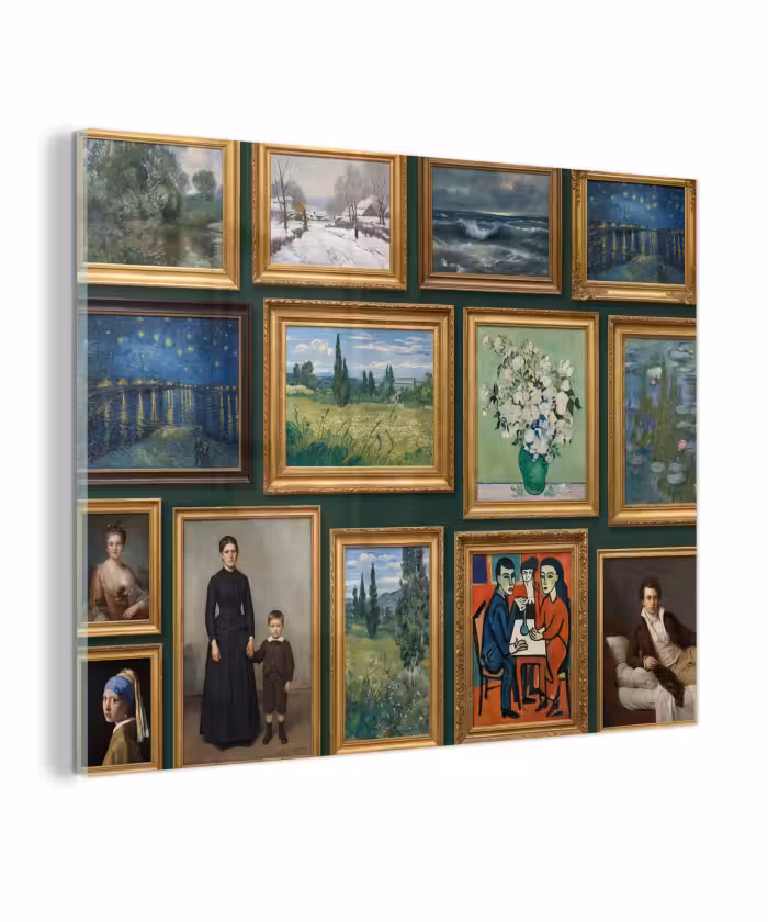 Glas schilderij - Kunst - Schilderijen - Collectie - Klassiek - Groen