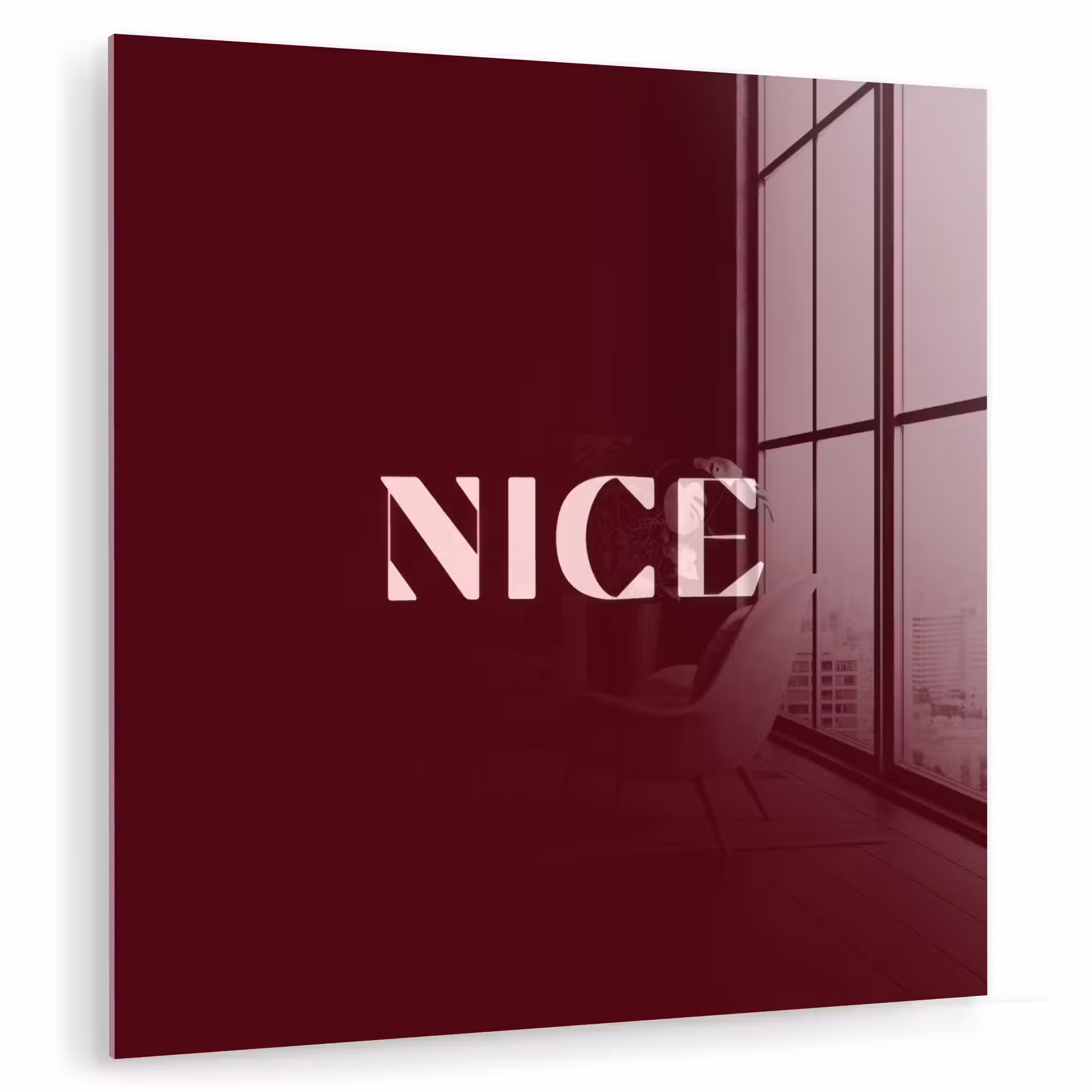 Glas schilderij - Nice - Bordeaux - Roze