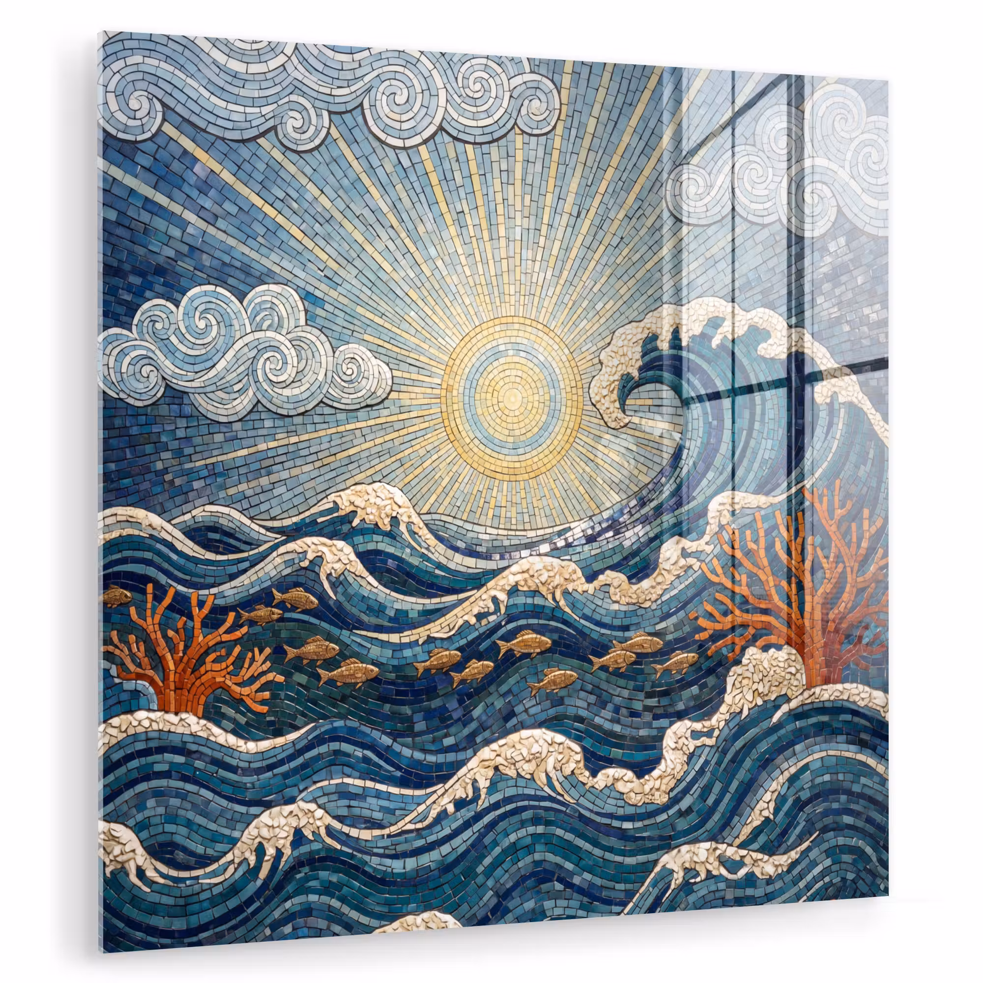 Glas schilderij - Onderwater - Koraal - Vis - Natuur - Kunst