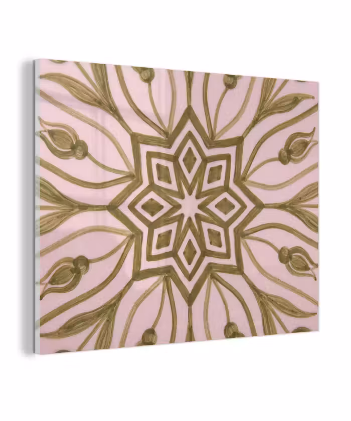 Glas schilderij - Patroon - Mandala - Decoratie - Abstract - Groen