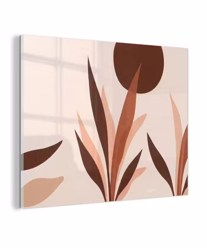 Glas schilderij - Planten - Abstract - Natuur - Bruin