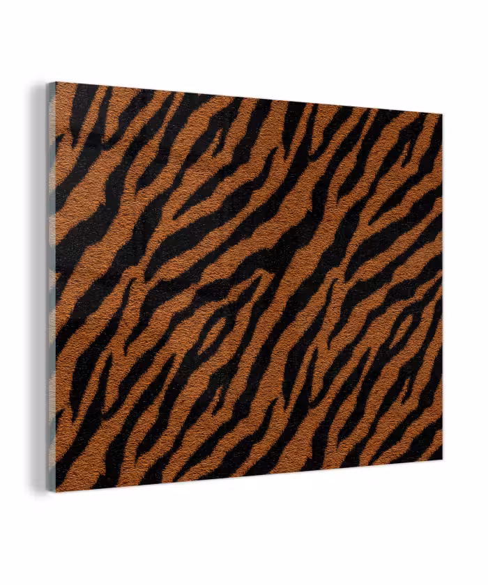 Glas schilderij - Tijger - Zwart - Vacht