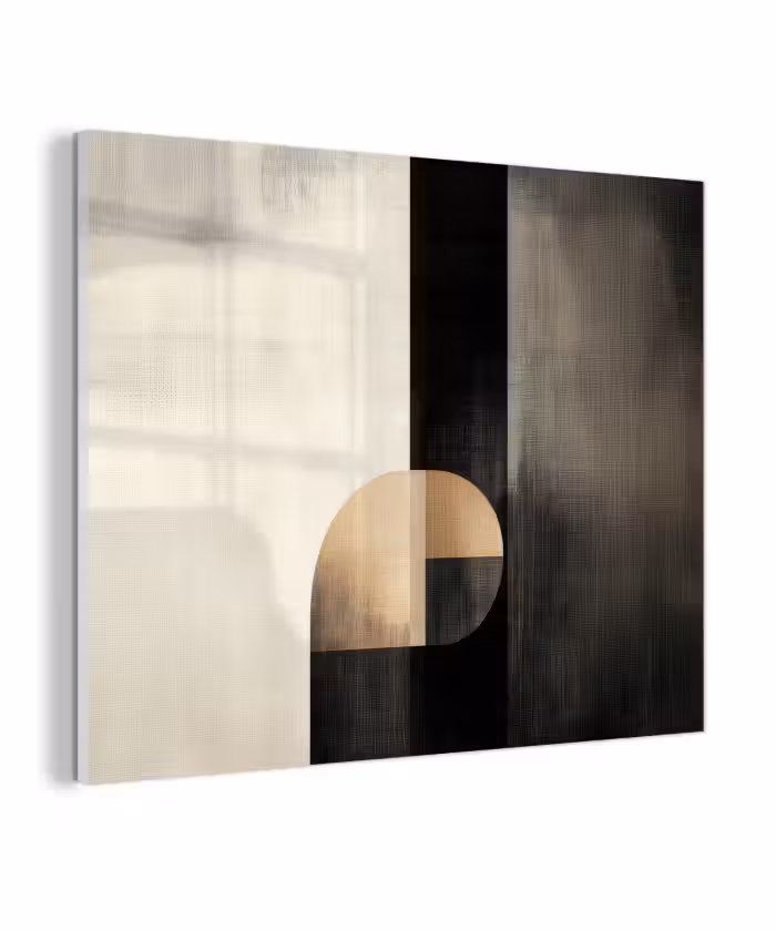 Glas schilderij - Vormen - Modern - Zwart