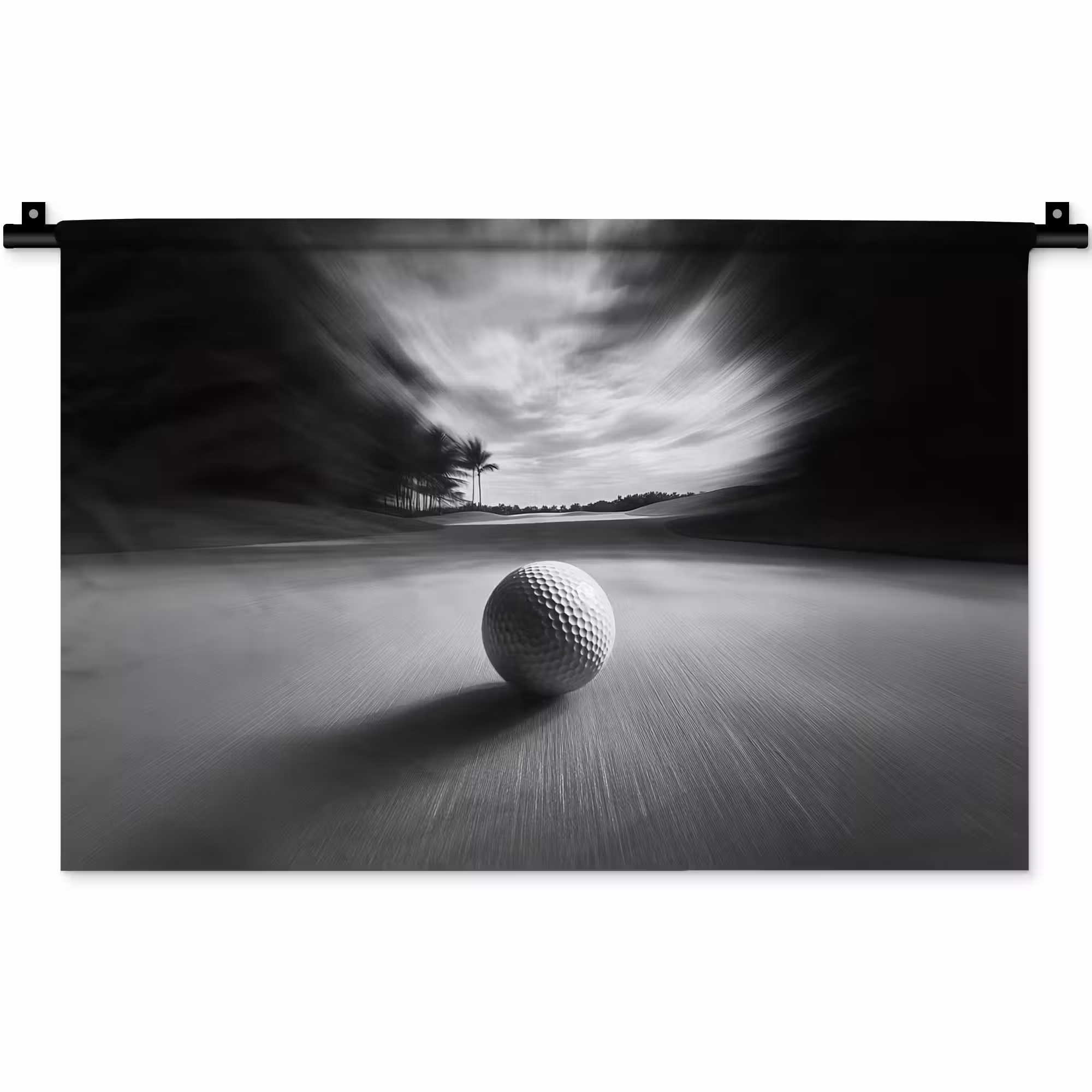 Wandkleed - Golfbal - Wazig - Zwart