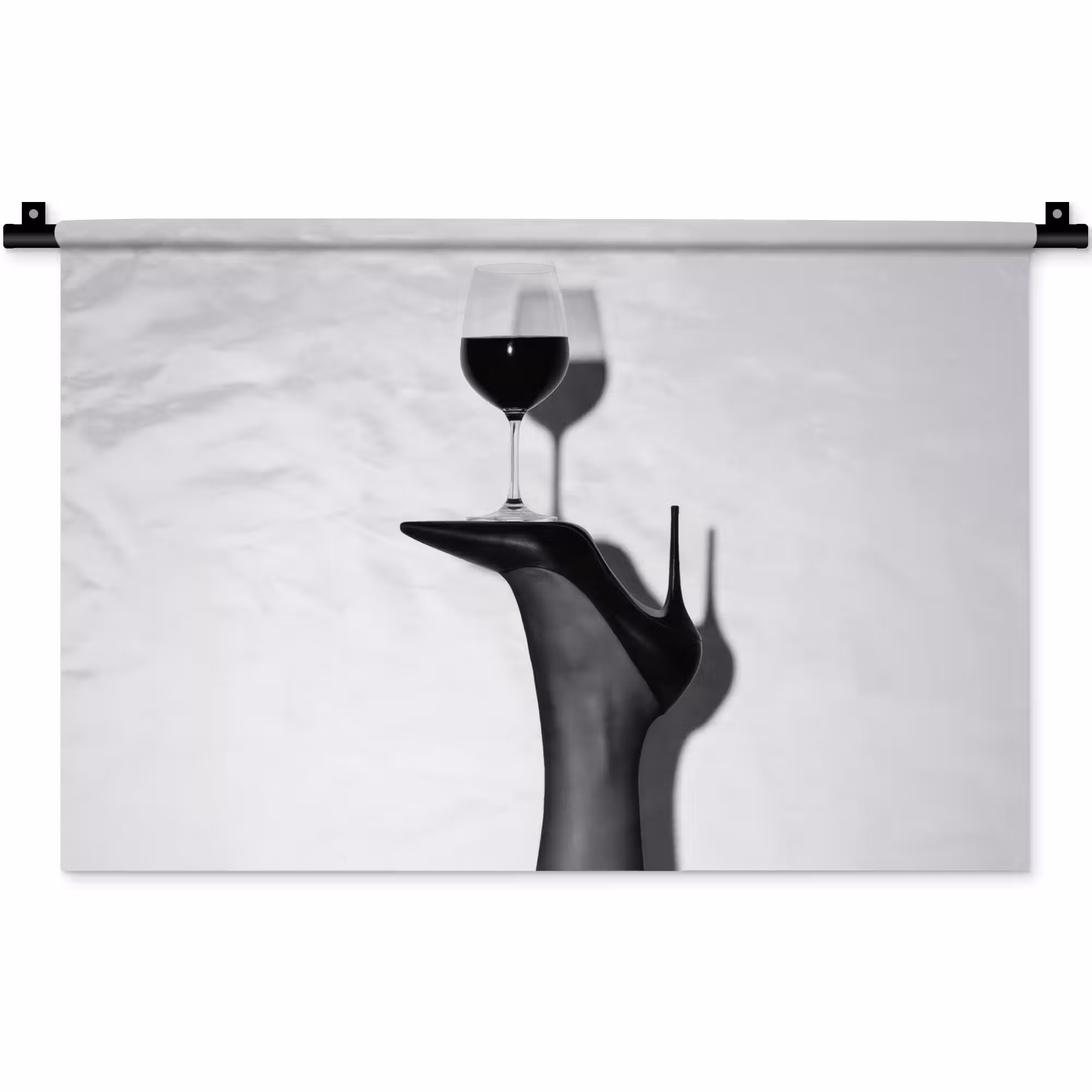 Wandkleed - Hak - Wijn - Minimalistisch - Zwart