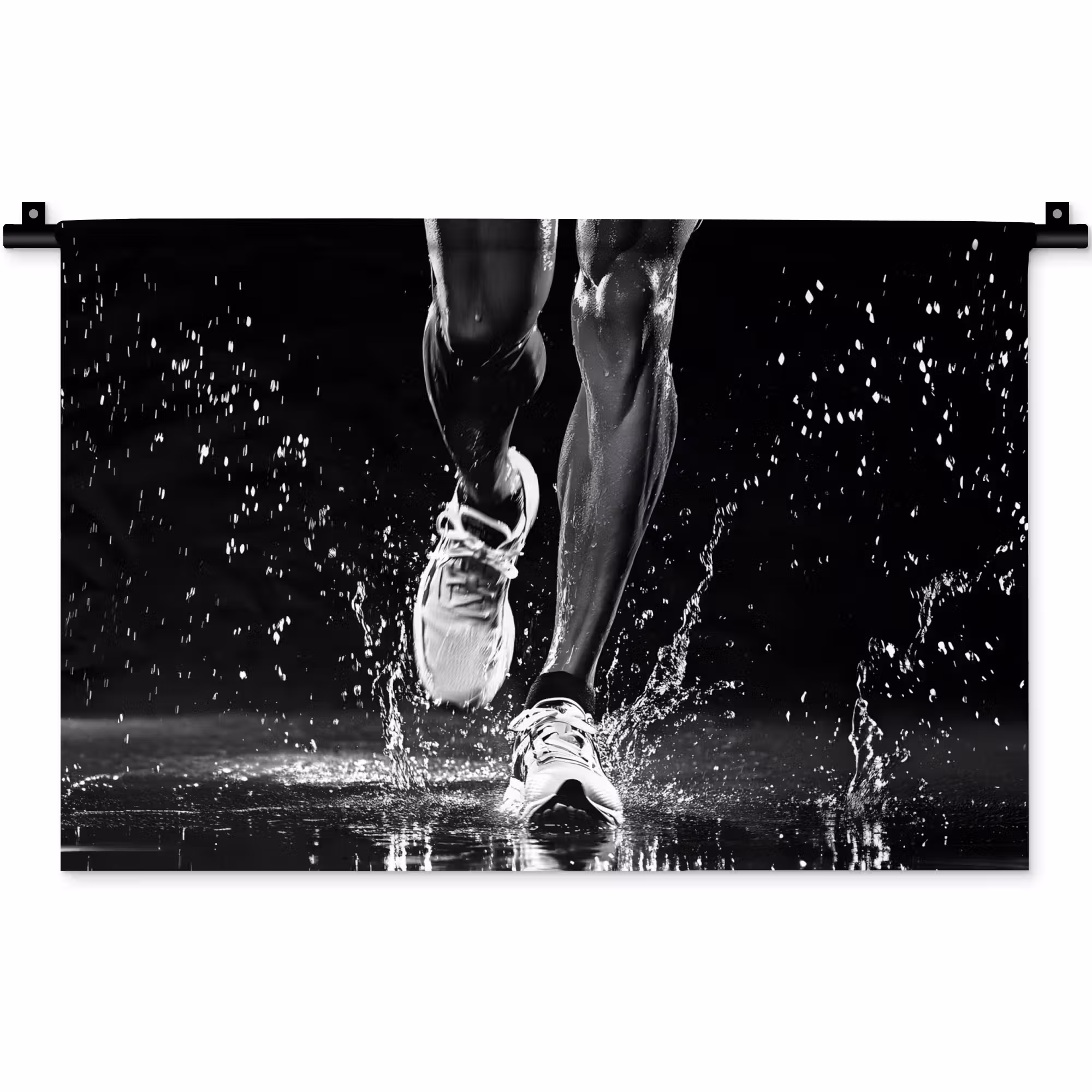 Wandkleed - Hardloopschoenen - Rennen - Druppels - Zwart