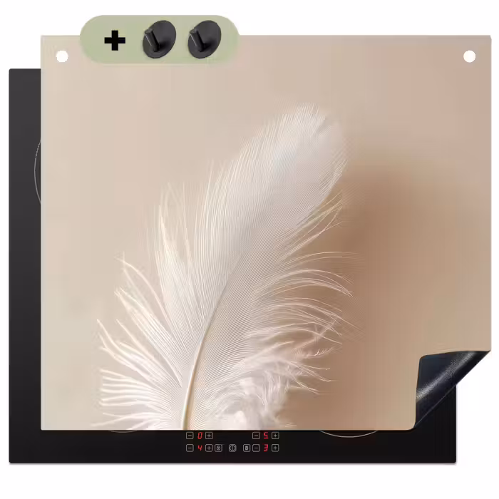 Inductie beschermer en spatscherm (2in1) - Veer - Minimalistisch - Roze