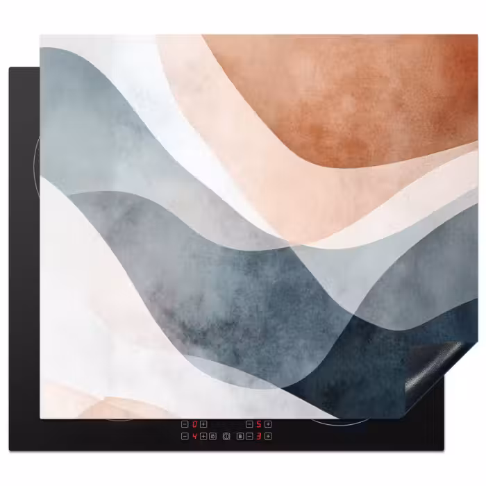 Inductie beschermer - Abstract - Golven - Blauw