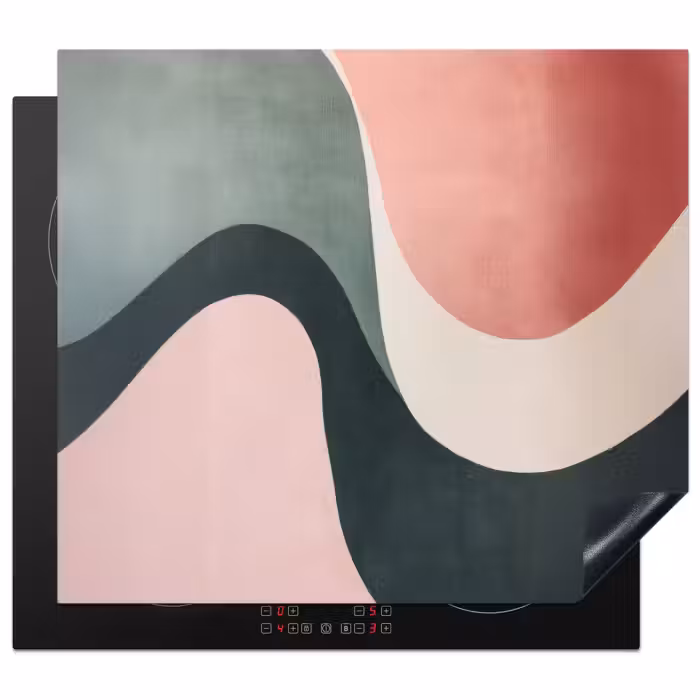 Inductie beschermer - Abstract - Golven - Sierlijk - Roze