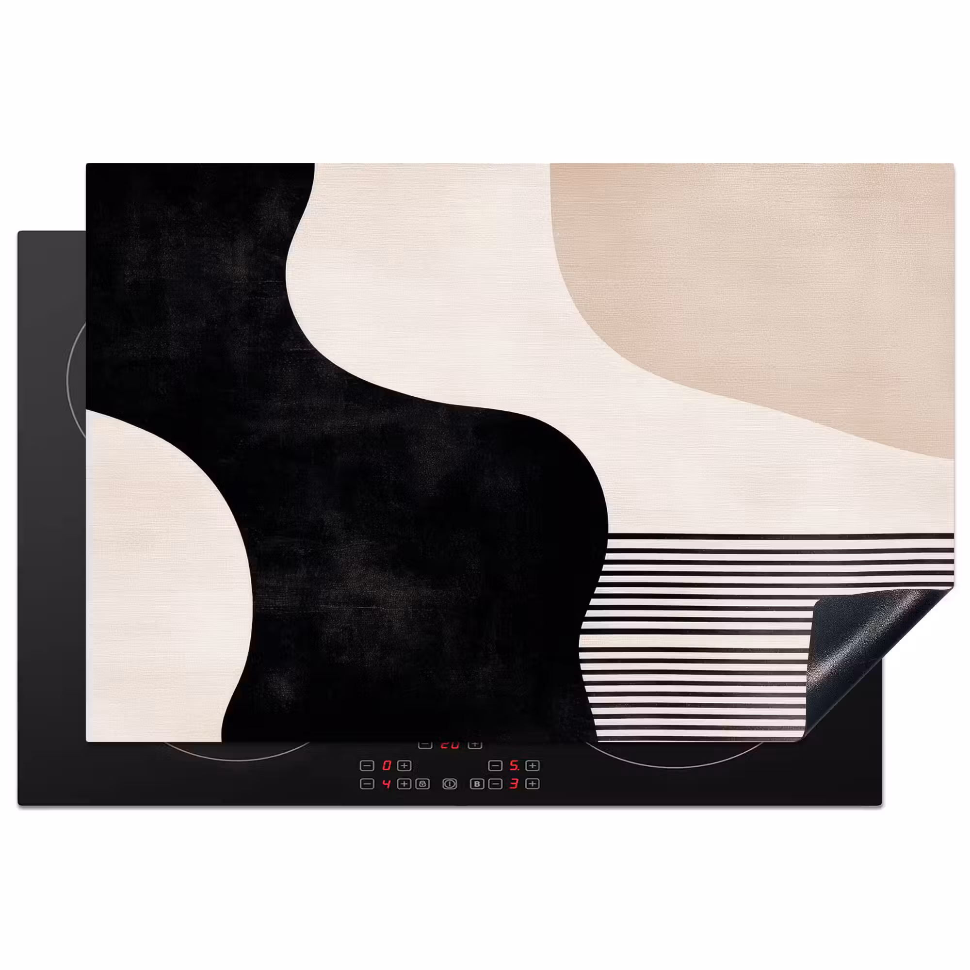 Inductie beschermer - Abstract - Japandi - Beige - Modern