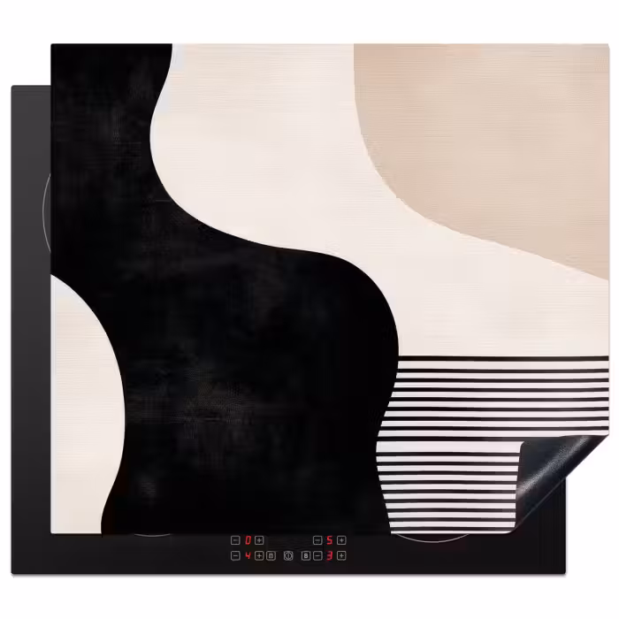 Inductie beschermer - Abstract - Japandi - Beige - Modern
