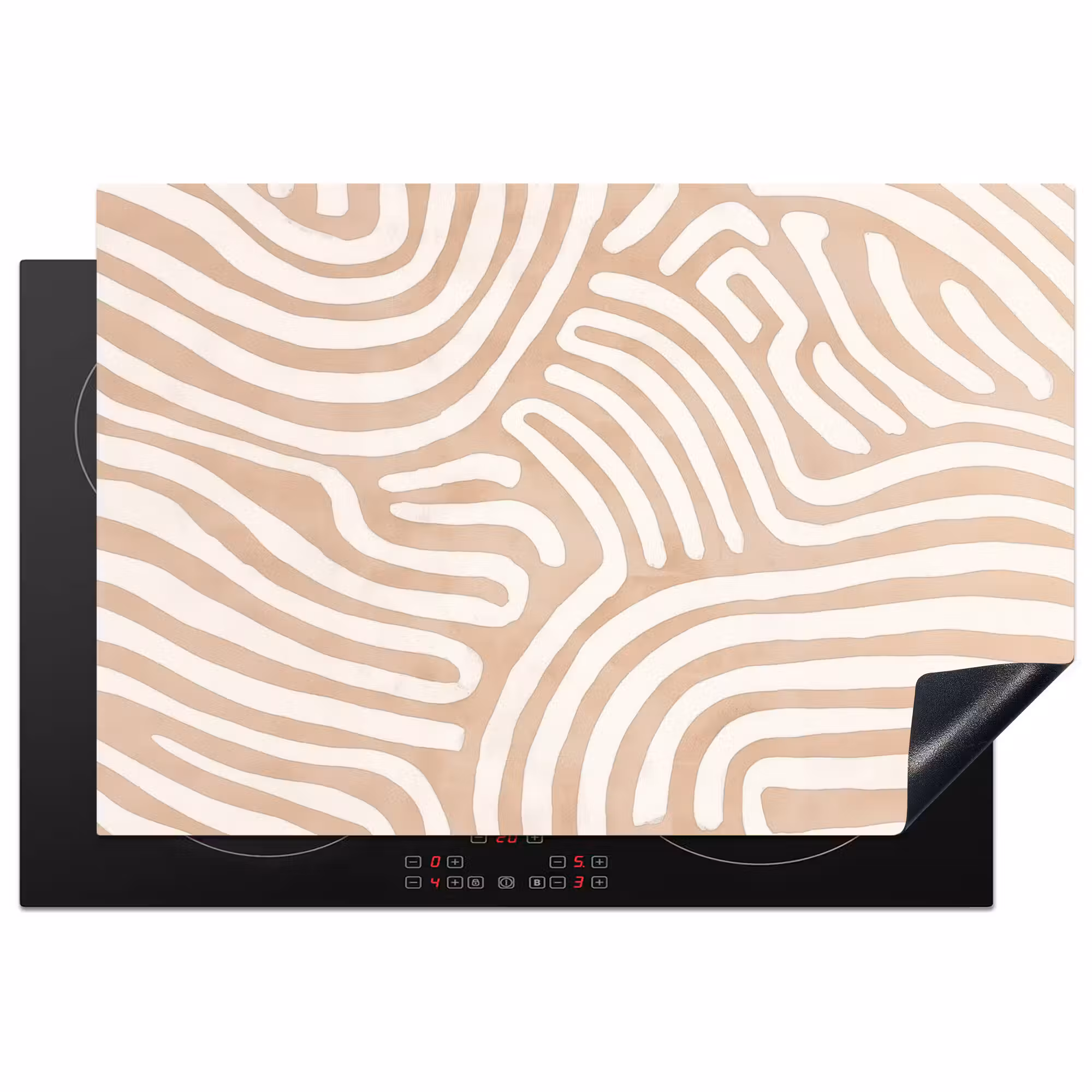 Inductie beschermer - Beige - Aardspatroon