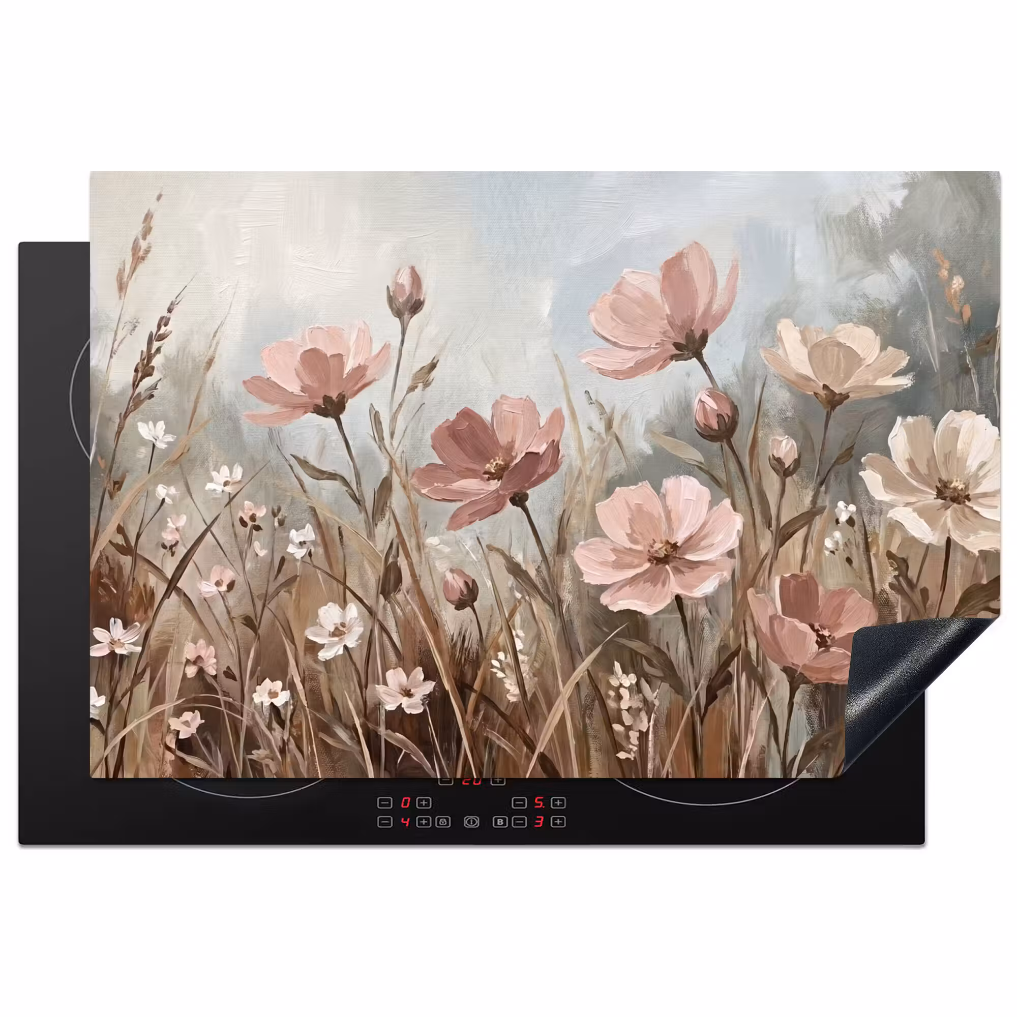 Inductie beschermer - Bloemen - Botanisch - Schilderij - Pastel - Rustiek
