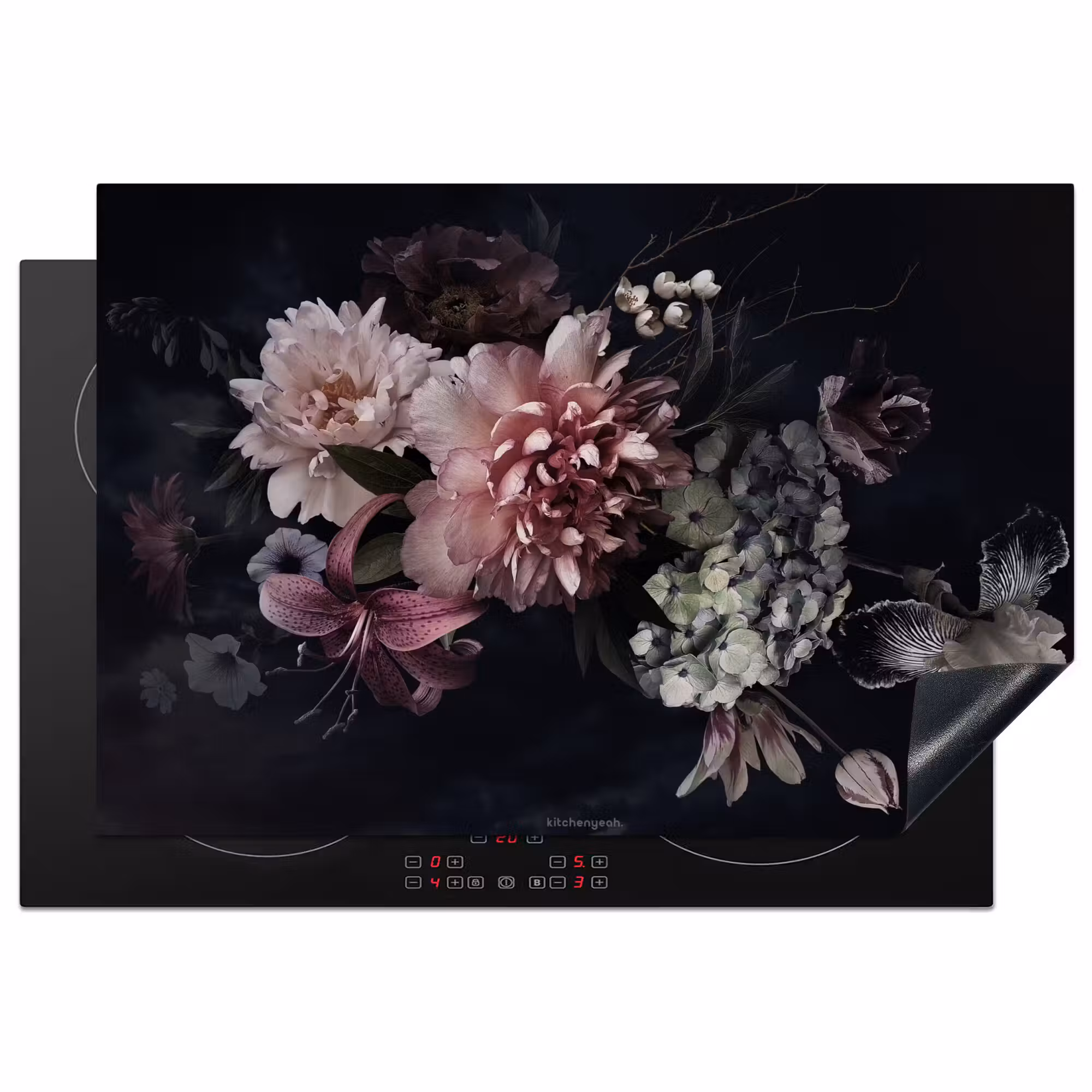 Inductie beschermer - Bloemen - Vintage - Roze