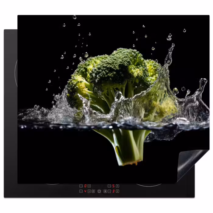 Inductie beschermer - Broccoli - Groen - Water - Zwart