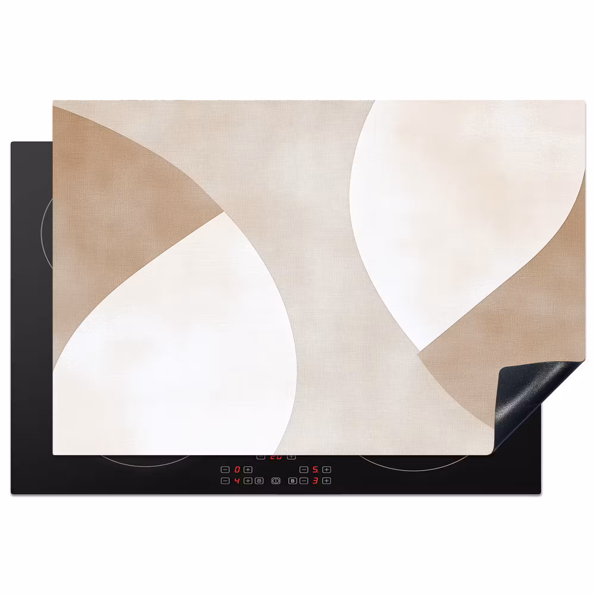 Inductie beschermer - Bruin - Japandi - Abstract