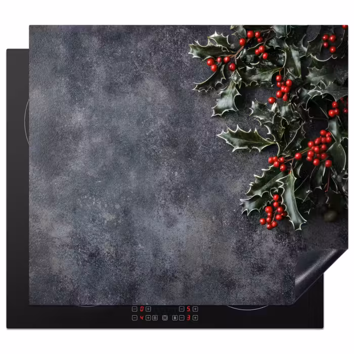 Inductie beschermer - Christmas - Takken - Winter - Rood