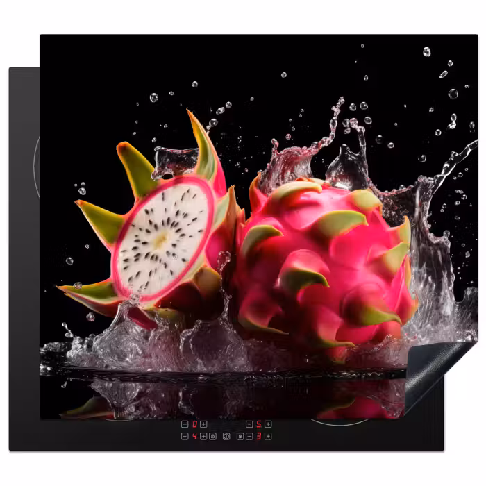 Inductie beschermer - Drakenfruit - Zwart - Water - Vrucht - Fruit