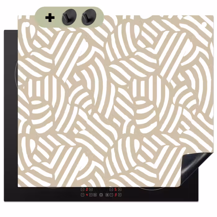 Inductie beschermer en spatscherm (2in1) - Abstract - Modern - Beige