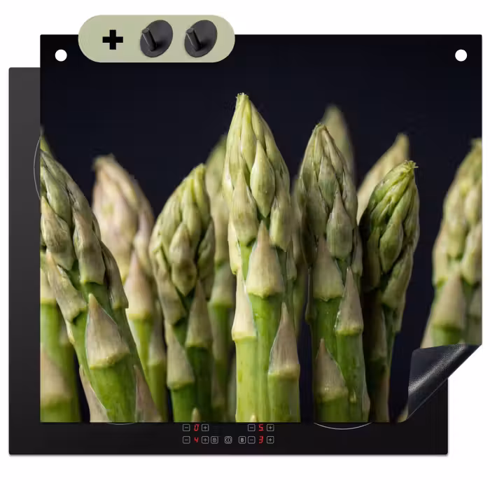 Inductie beschermer en spatscherm (2in1) - Asperges - Groen - Zwart