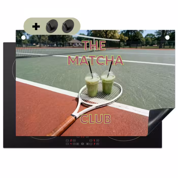 Inductie beschermer en spatscherm (2in1) - Matcha Club - Tennis - Matcha