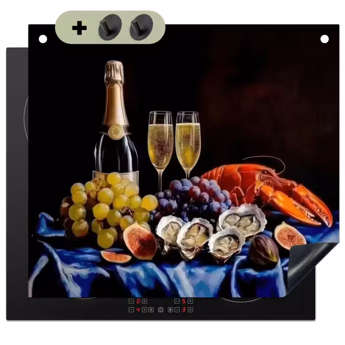 Inductie beschermer en spatscherm (2in1) - Champagne - Luxe - Oesters