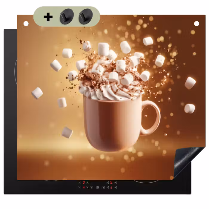 Inductie beschermer en spatscherm (2in1) - Chocomelk - Drinken - Warm - Bruin