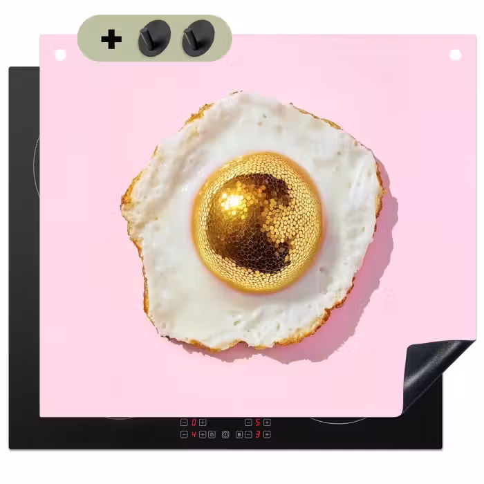 Inductie beschermer en spatscherm (2in1) - Ei - Disco - Ontbijt - Glitter
