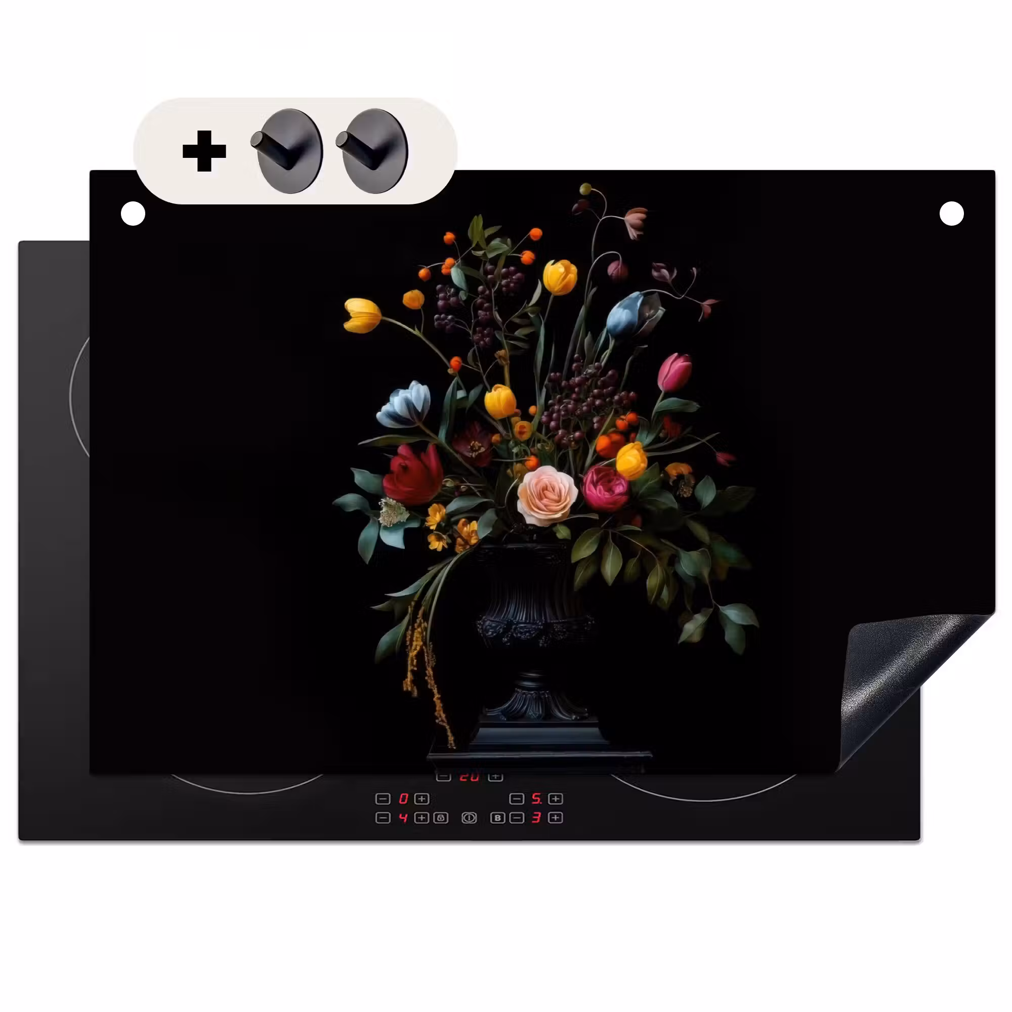 Inductie beschermer en spatscherm (2in1) - Klassiek - Vaas - Boeket - Bloemen
