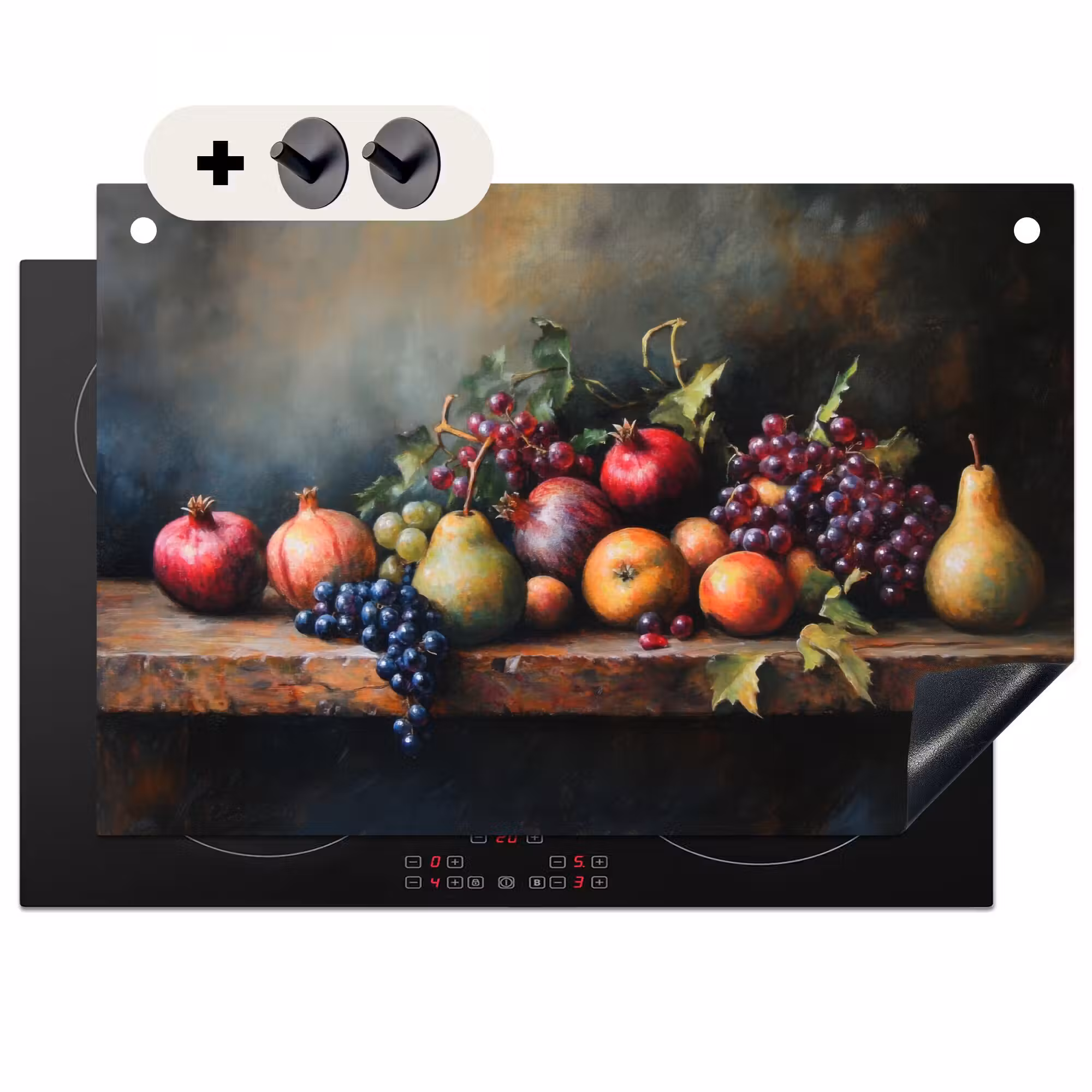 Inductie beschermer en spatscherm (2in1) - Rustiek - Stilleven - Fruit