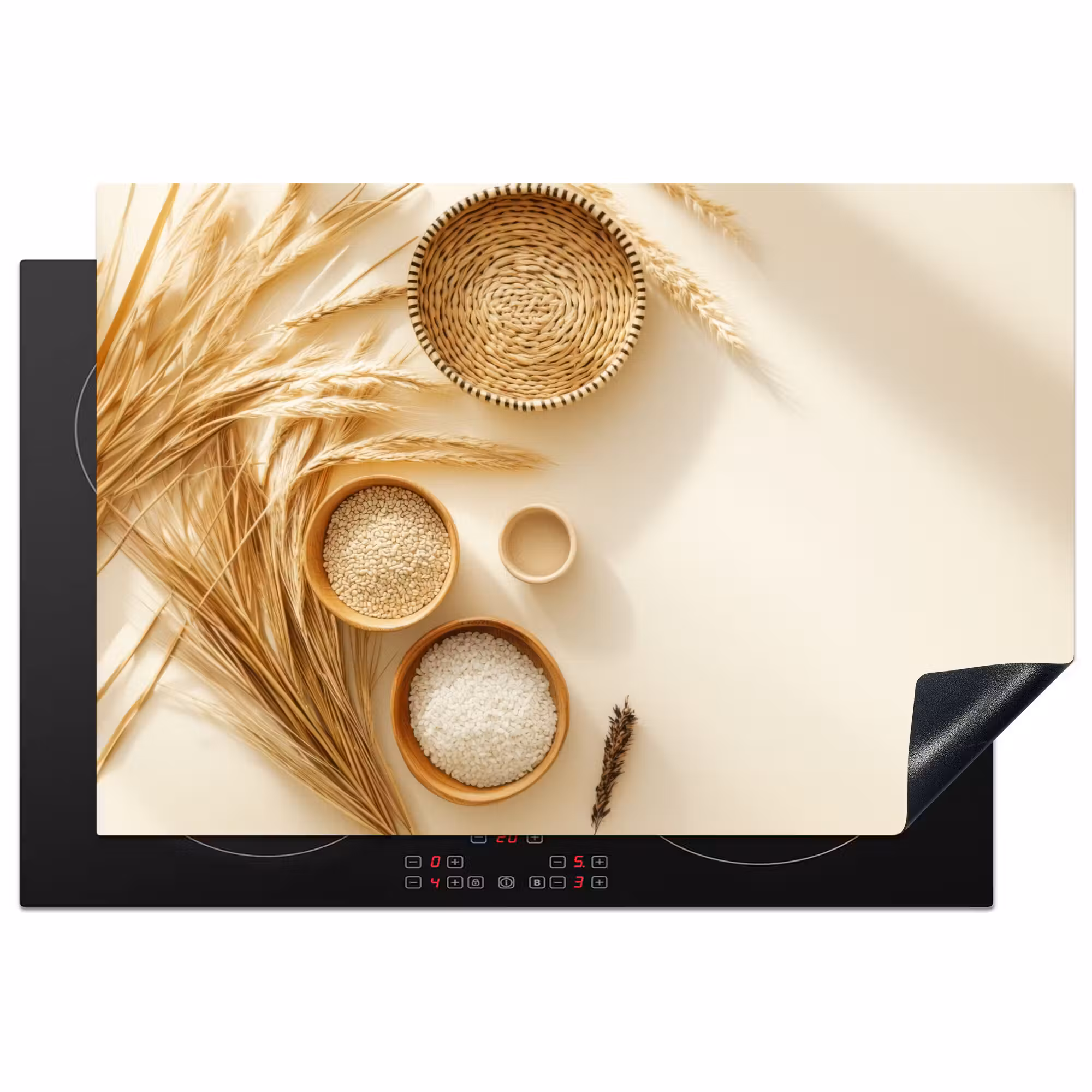 Inductie beschermer - Granen - Hout - Kom - Beige