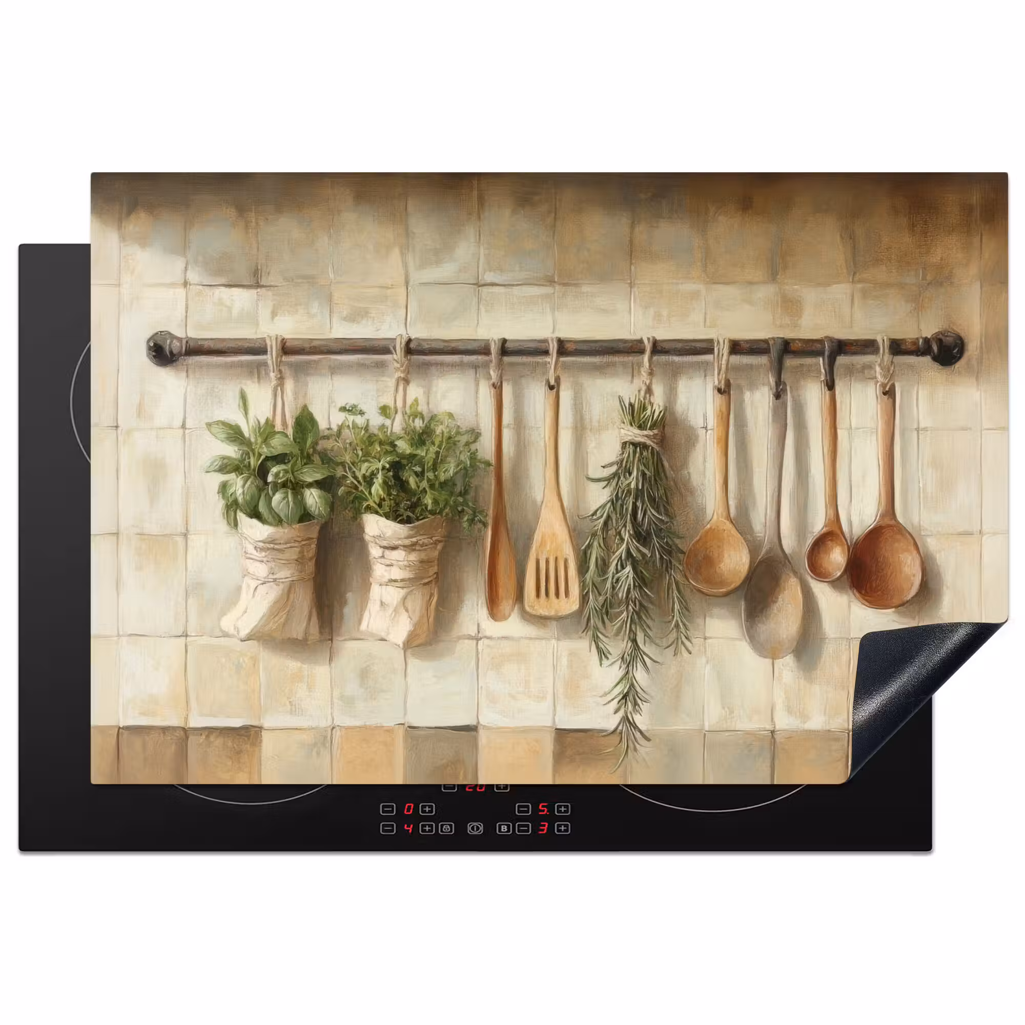 Inductie beschermer - Hout - Keukengerei - Stilleven - Tegels