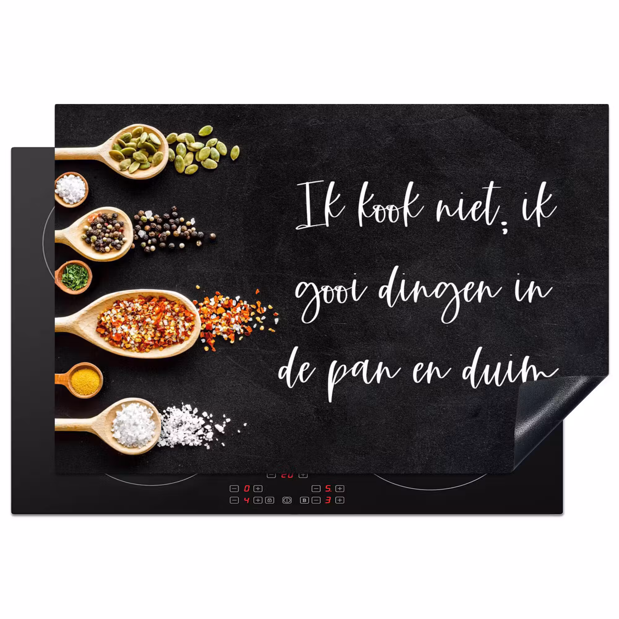 Inductie beschermer - Ik gooi dingen in de pan en duim - Keuken - Quotes - Spreuken - Humor