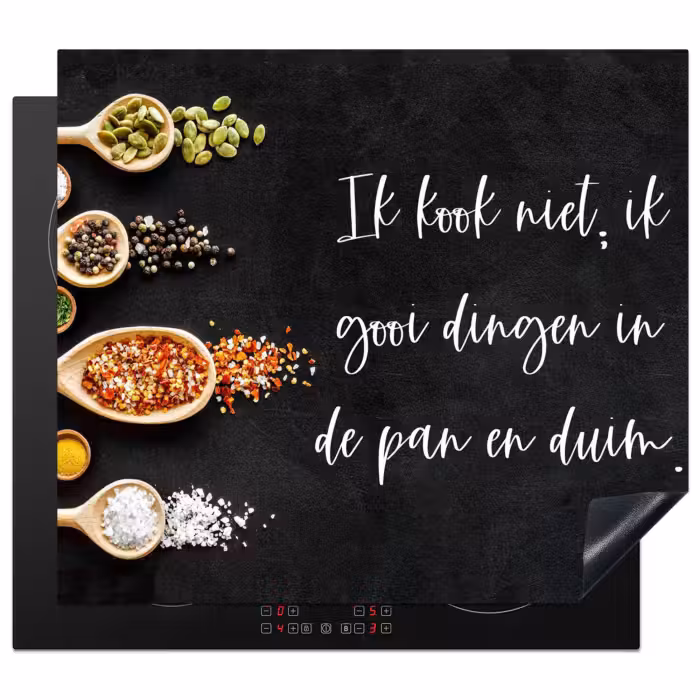 Inductie beschermer - Ik gooi dingen in de pan en duim - Keuken - Quotes - Spreuken - Humor