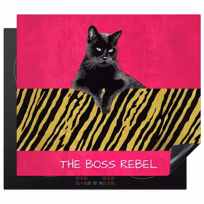 Inductie beschermer - Kat - Baas - Roze - Tijgerprint