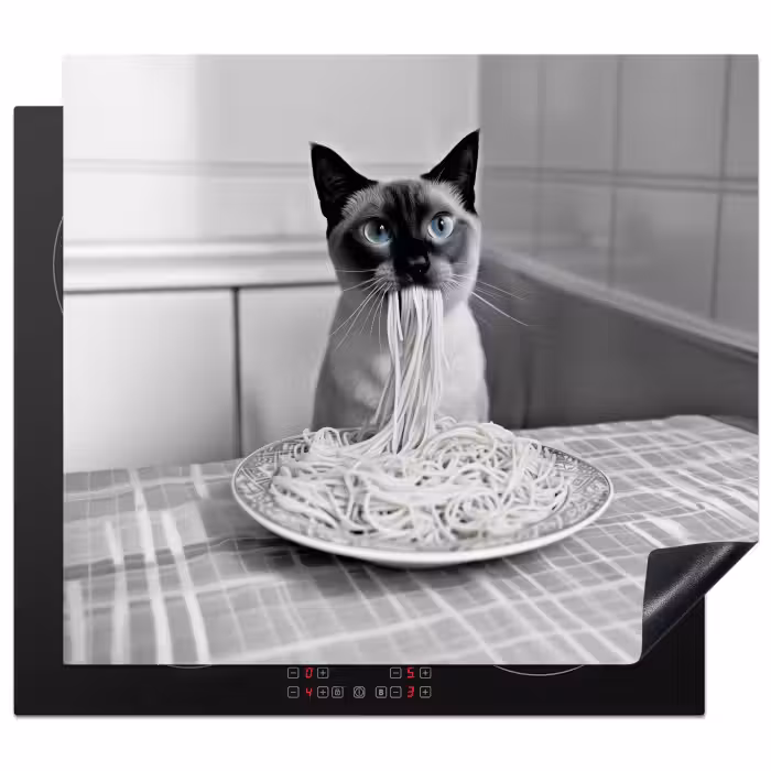 Inductie beschermer - Kat - Siamees - Zwart Wit - Schattig - Dieren