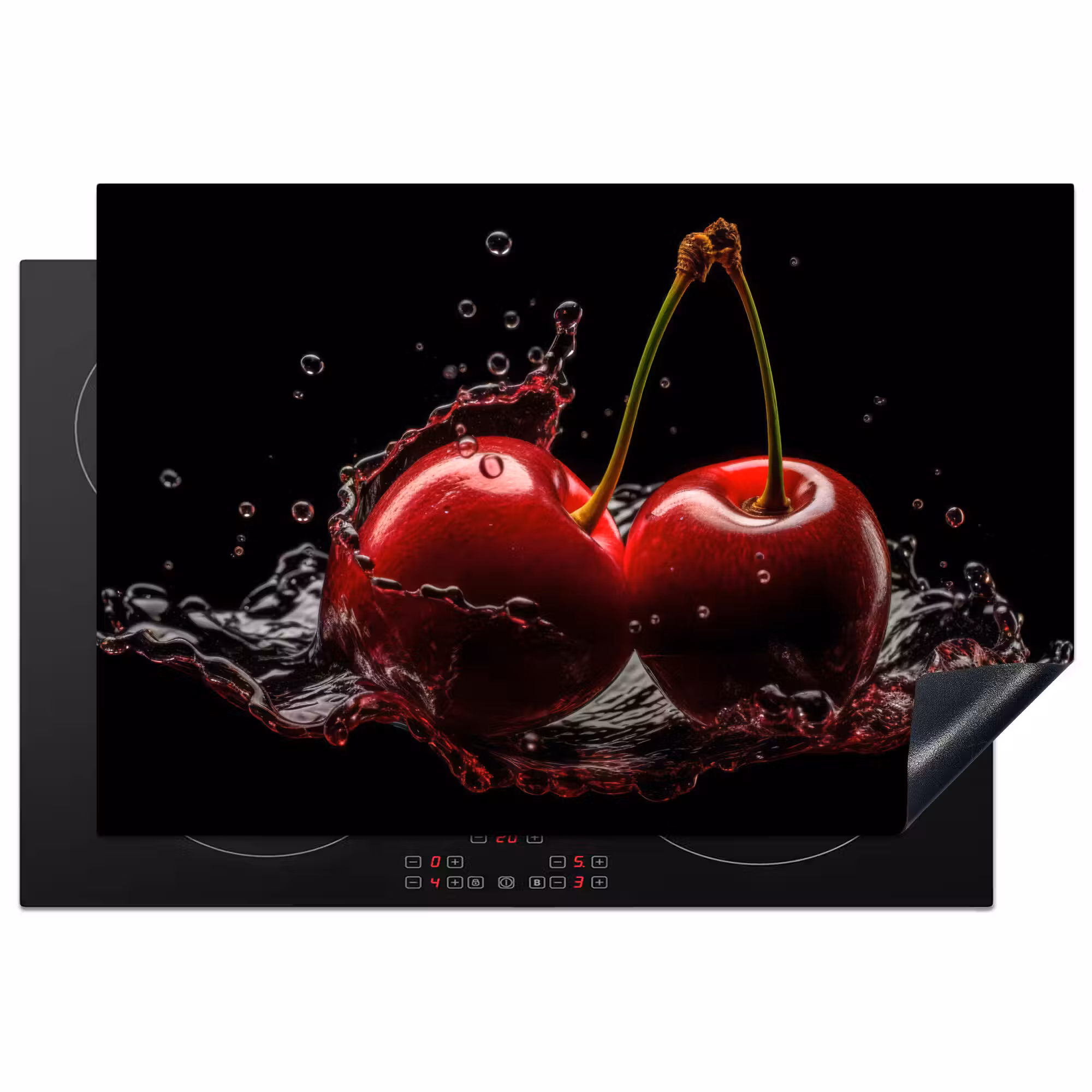 Inductie beschermer - Kersen - Rood - Fruit - Water - Zwart