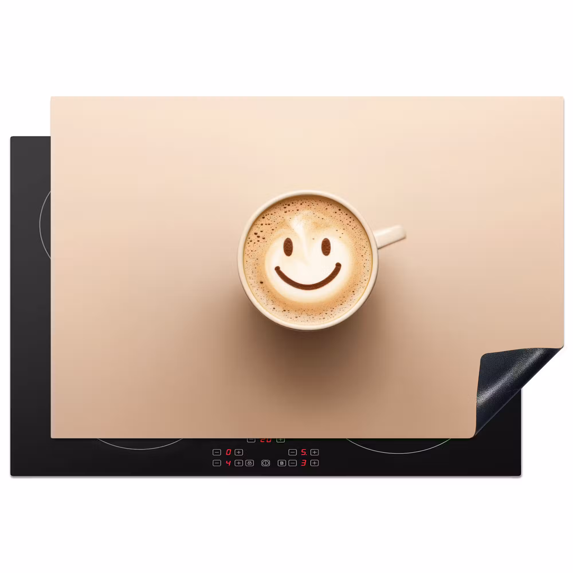 Inductie beschermer - Koffie - Melkschuim - Lach - Beige