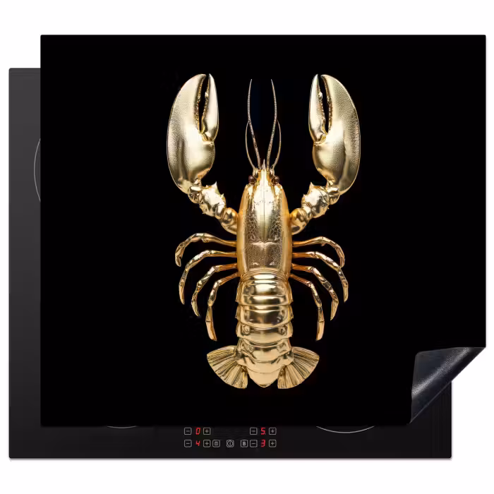 Inductie beschermer - Kreeft - Goud - Textuur - Zwart