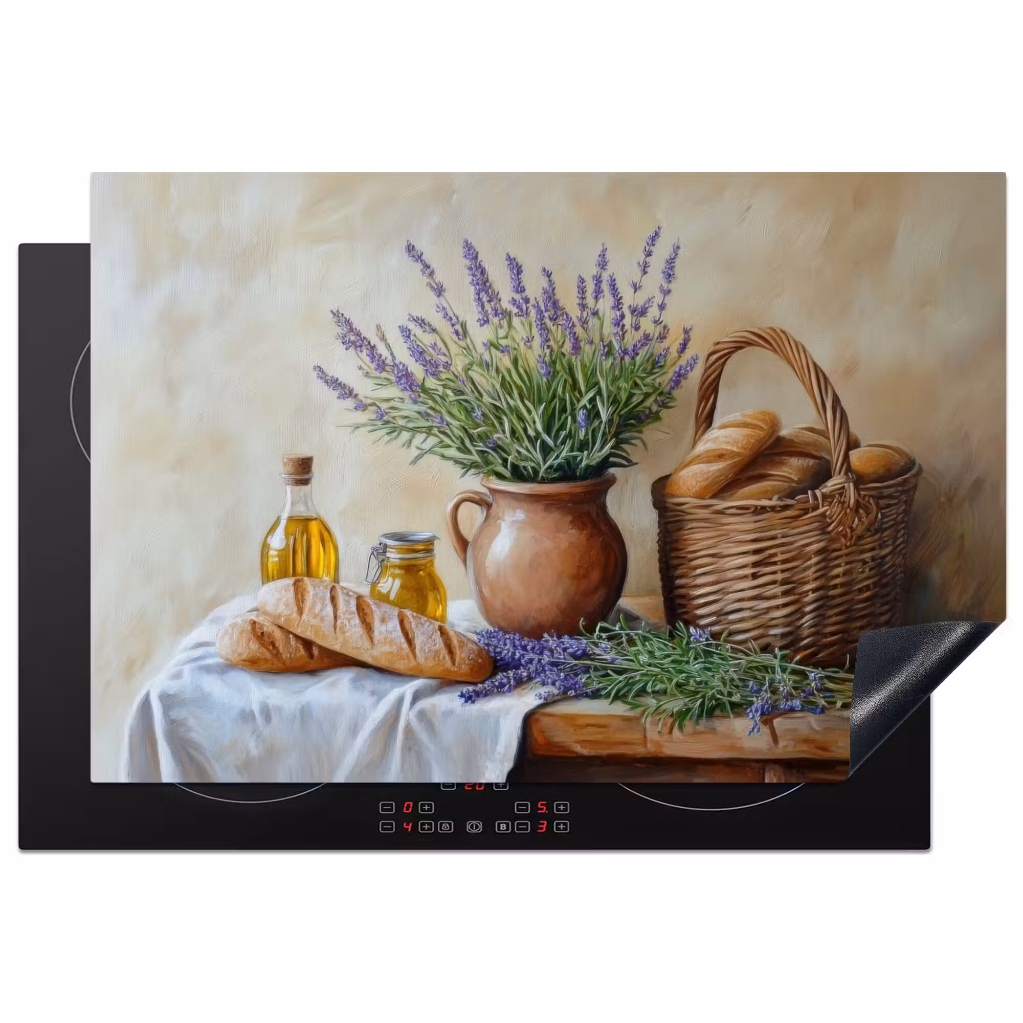 Inductie beschermer - Lavendel - Brood - Stilleven