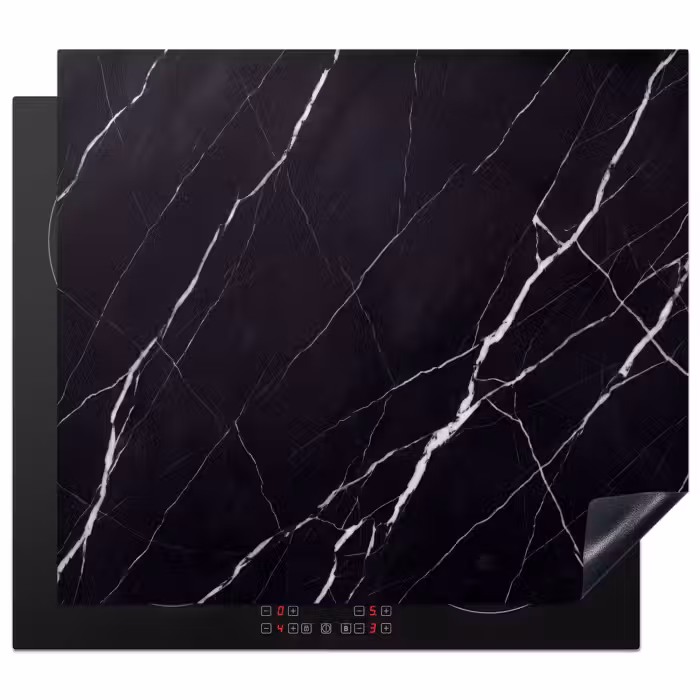 Inductie beschermer - Marmer - Patroon - Abstract - Modern - Zwart