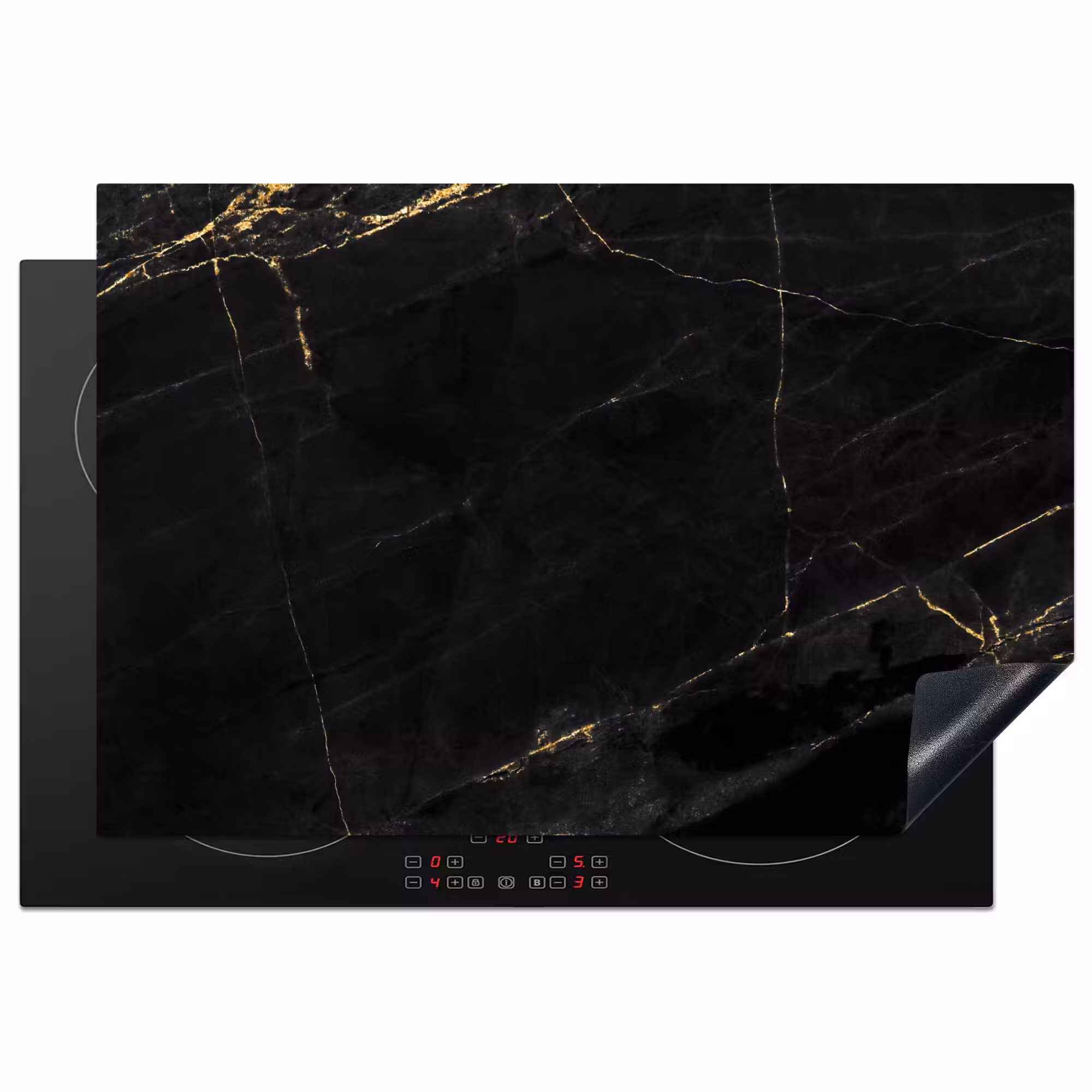 Inductie beschermer - Marmer - Zwart - Goud - Chic - Marmerlook - Design