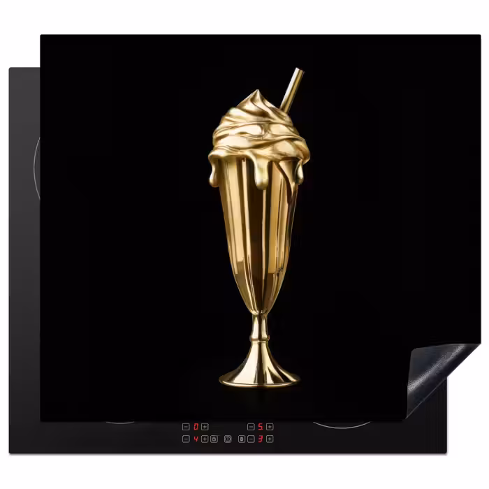 Inductie beschermer - Milkshake - Goud - Drinken - Zwart
