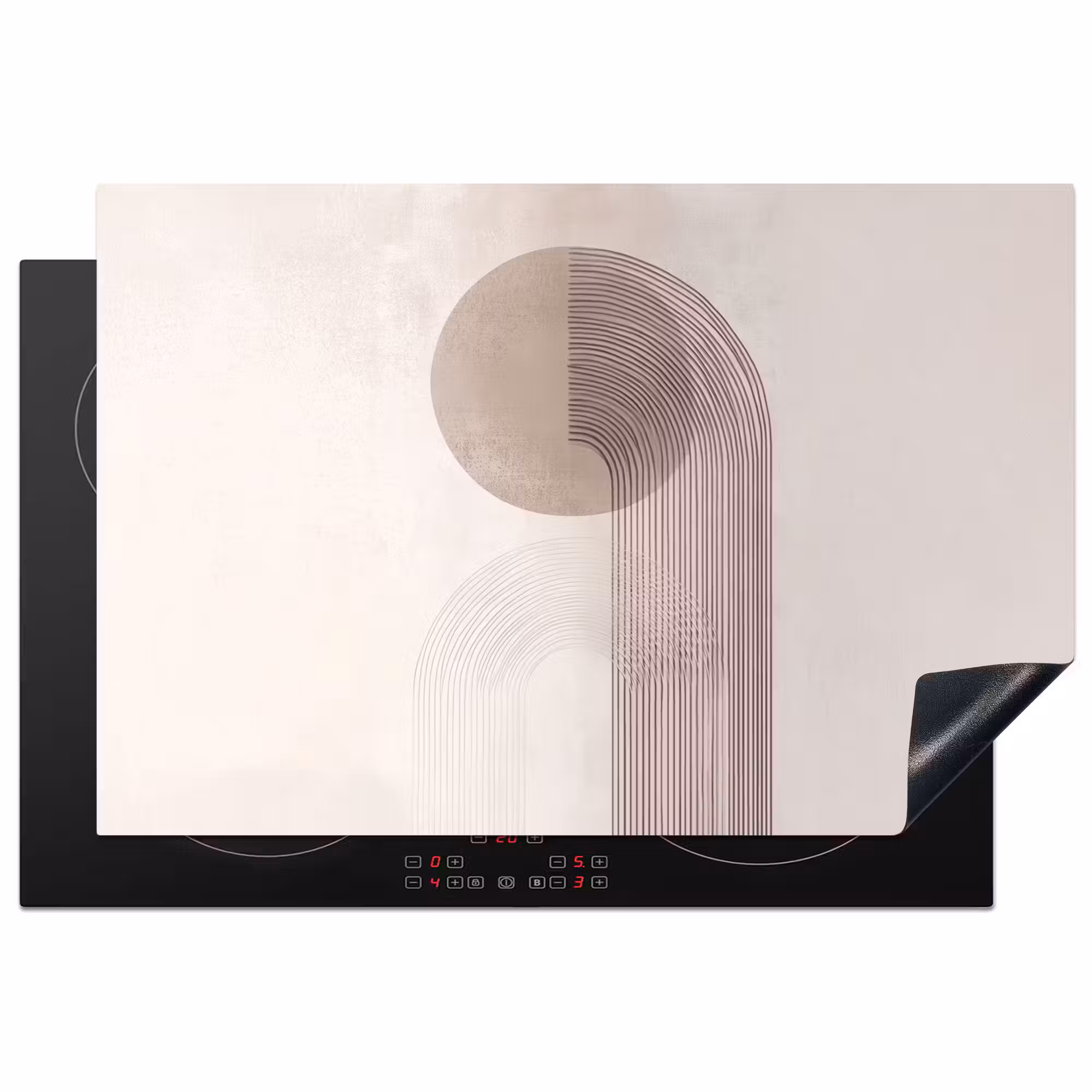 Inductie beschermer - Minimalistisch - Cirkel - Lichtgrijs