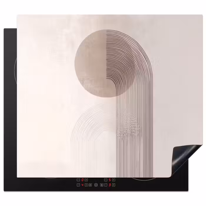 Inductie beschermer - Minimalistisch - Cirkel - Lichtgrijs