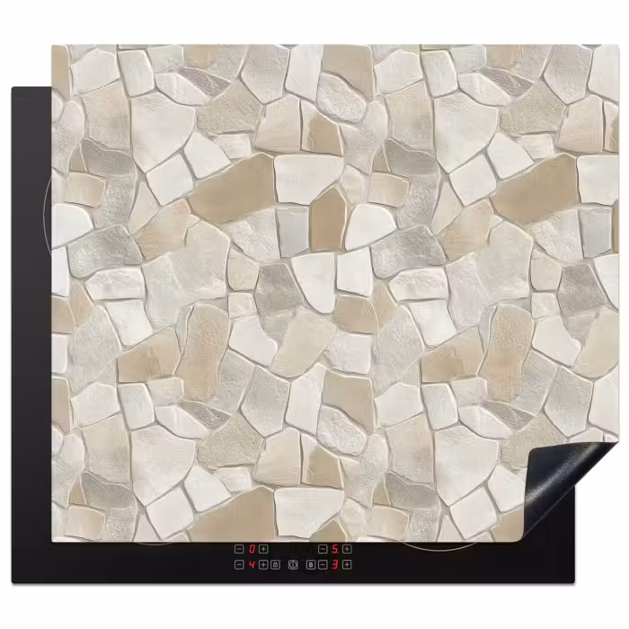 Inductie beschermer - Mozaïek - Stenen - Beige