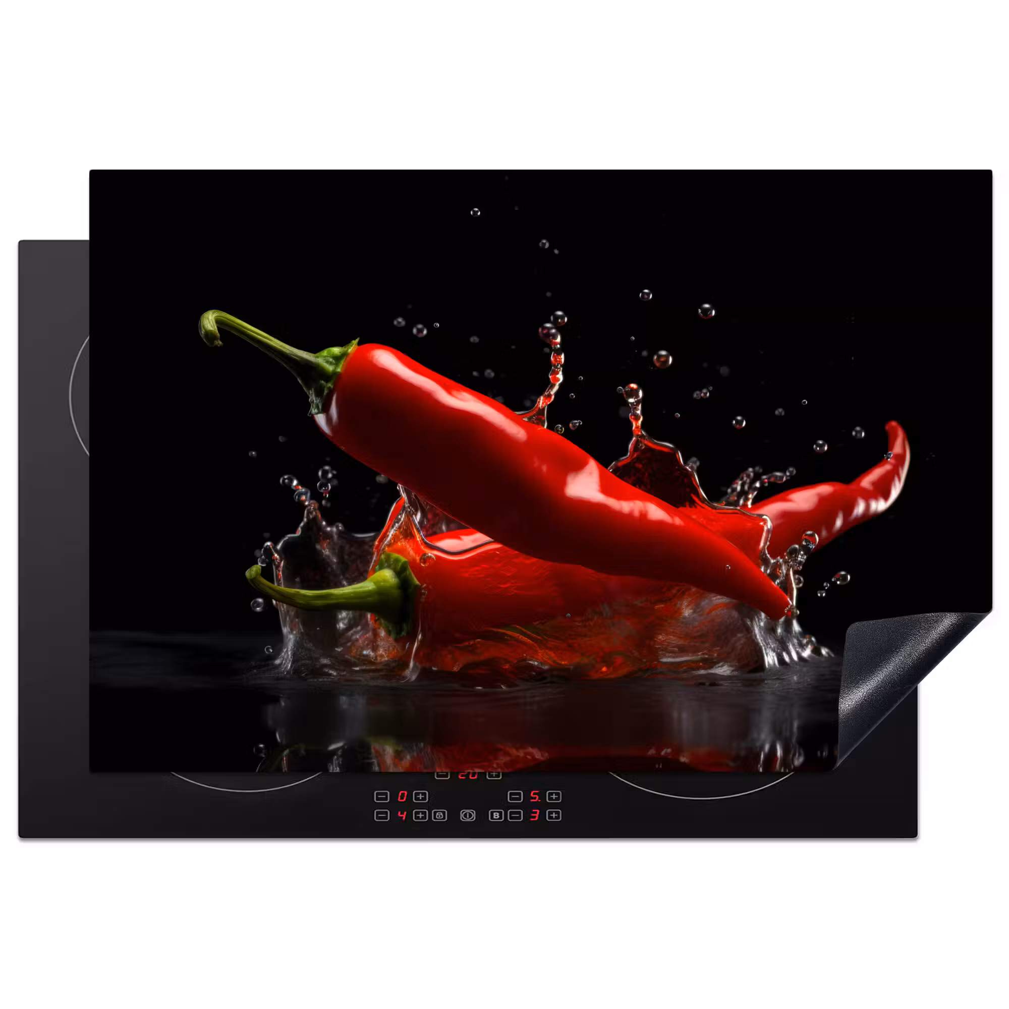 Inductie beschermer - Peper - Rood - Zwart - Water - Groente