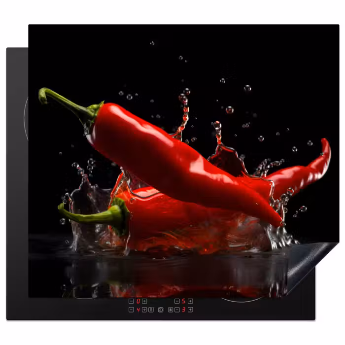 Inductie beschermer - Peper - Rood - Zwart - Water - Groente