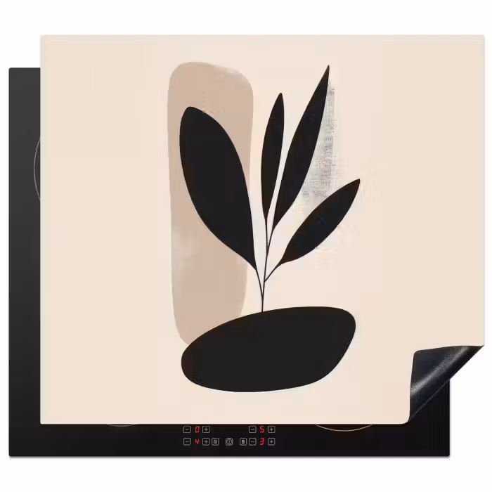 Inductie beschermer - Plant - Beige - Japandi